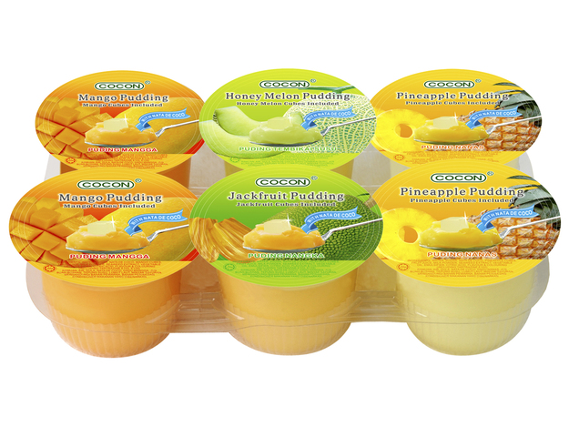 Obstpudding Nata de Coco mit Würfel
