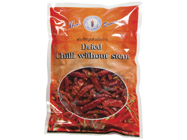 Getrocknete Chilischoten ohne Stiel