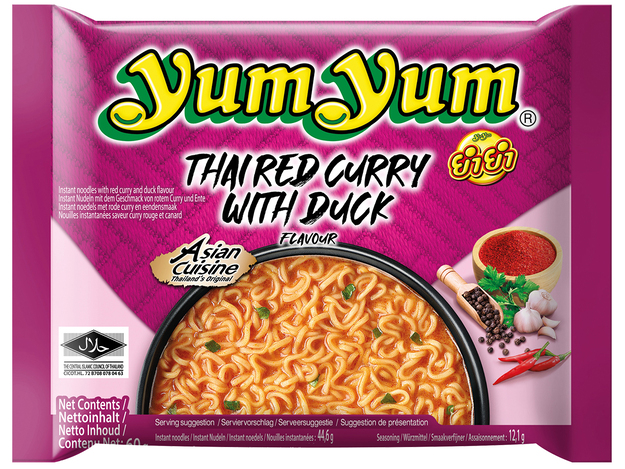 Instant Nudeln Rotes Curry Ente