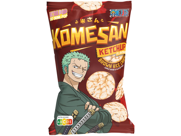 Chips Aus Braunem Reis Ketchup