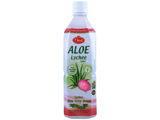 Aloe Vera Getränk mit Litschis