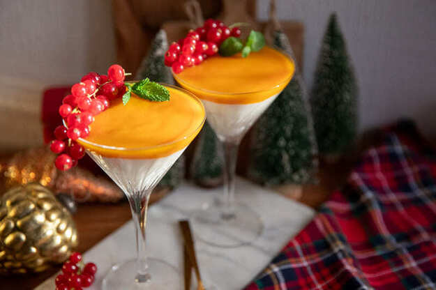 Lychee-Bavarois mit Mango